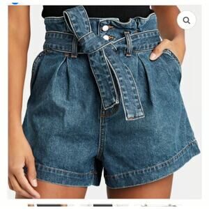 Veronica Beard Nori Extra High Rise Paper Bag Shorts 27/4